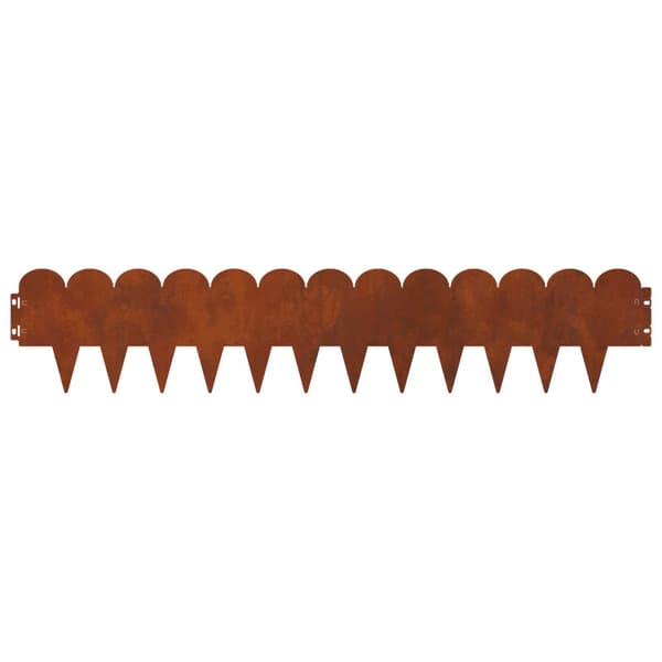 Kant för gräsmatta 10 pcs 103 x 20 cm Stål Rostig