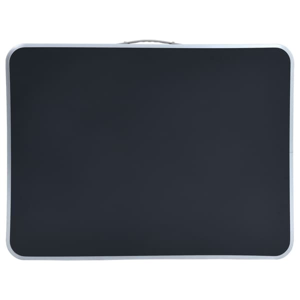 Hopfällbart campingbord med metallram 80x60 cm grå