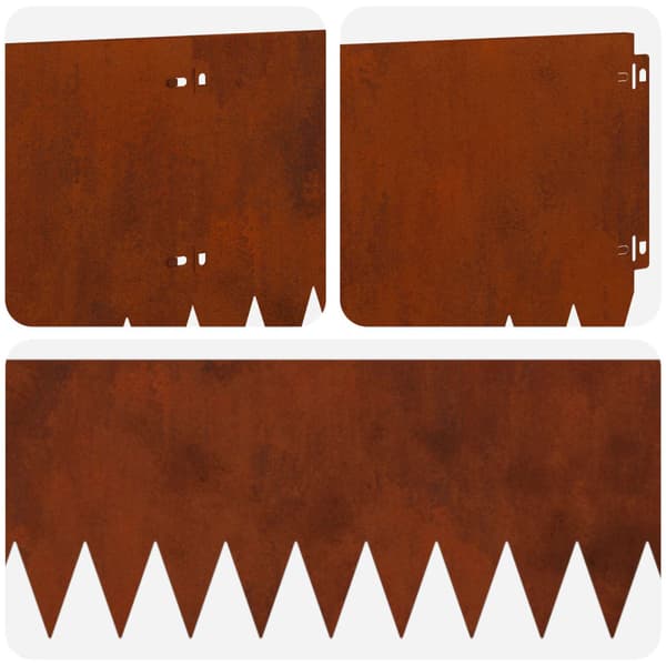 Kant för gräsmatta 10 pcs 103 x 25 cm Stål Rostig