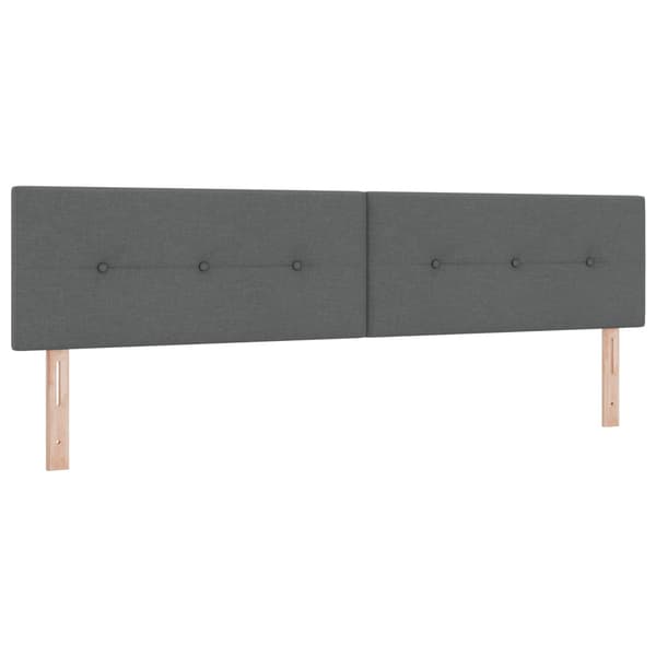 Boxspring säng med madrass och LED Mörkgrå 200 x 200 cm Tyg
