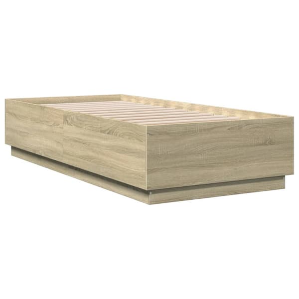 Sängram sonoma-ek 90x200 cm konstruerad trä