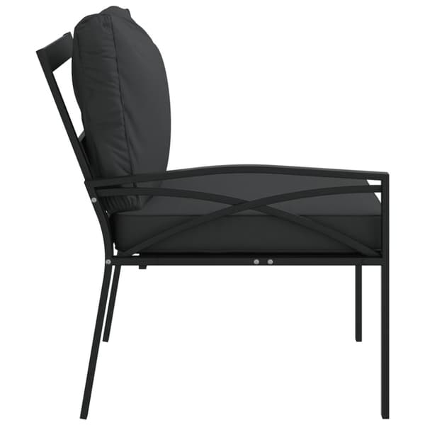 Trädgårdsstolar med grå dynor 2 st 62x75x79 cm stål