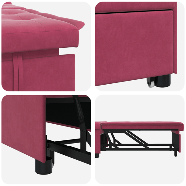 Soffsäng Vinröd 194 x 67 x 82 cm Sammet