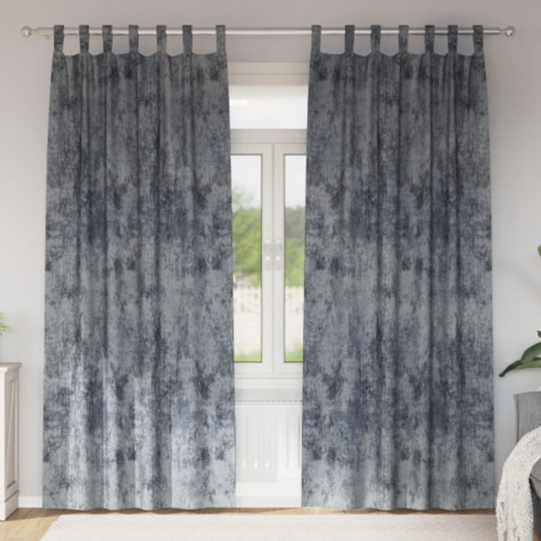 Sammetsgardiner 2 st med öglor Silvergrå 260x140 cm