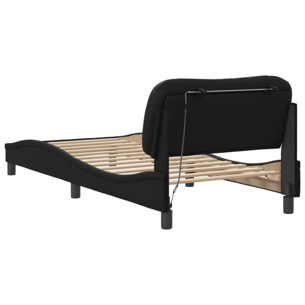 Bed Frame with LED without Mattress "Hvar" Black 90x200 cm