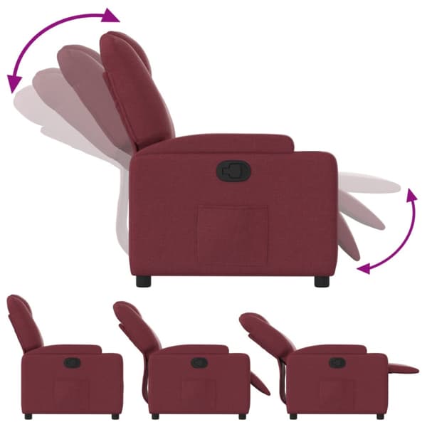 Reclinerfåtölj vinröd tyg