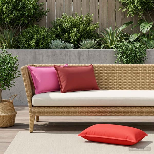 Kudde med kudde HOUTEN 2 st Vinröd Polyester
