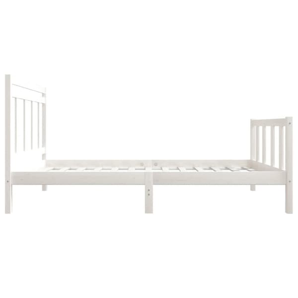 Sängram vit massivt trä 90x200 cm