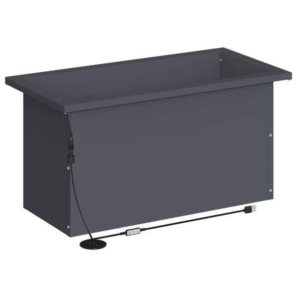 Odlingslåda med LED Antracit 30 x 60 x 30 cm Stål