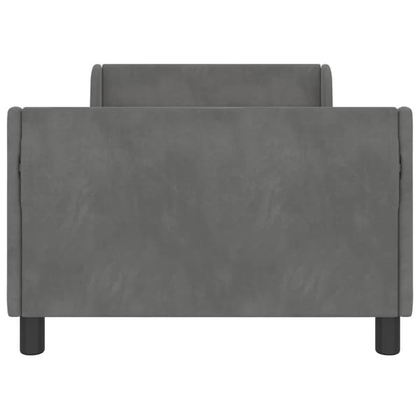 Barnsängram med sänggavel Mörkgrå 90 x 200 cm Sammet