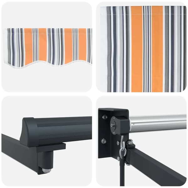 Manuell utdragbar markis med LED-lampor 3,5 x 2,5 m