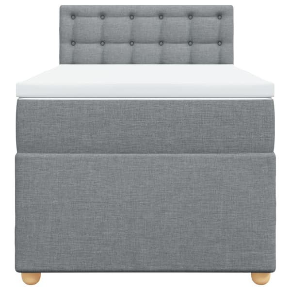 Ramsäng med madrass ljusgrå 90x200 cm tyg