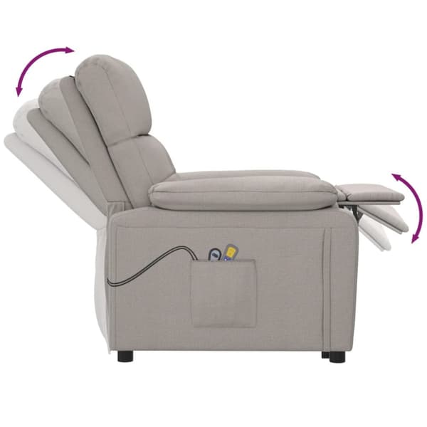 Elektrisk massagefåtölj taupe tyg