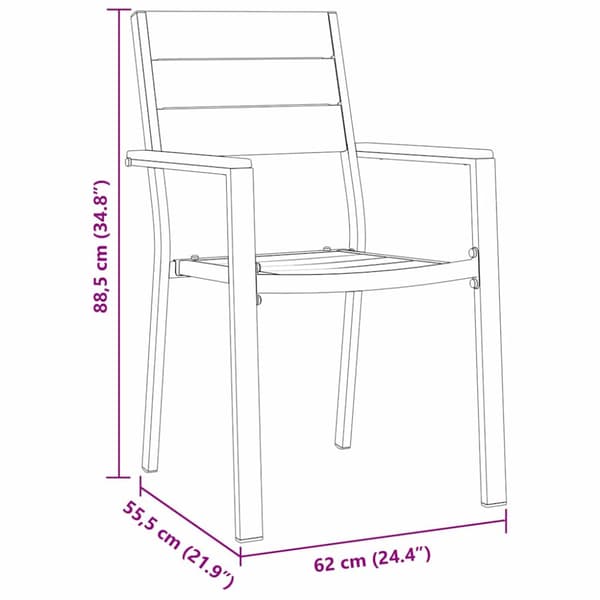 Trädgårdsmöbelset 7 pcs Svart Pulverlackerat stål