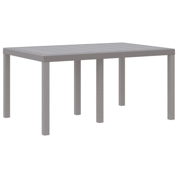 Trädgårdsbord Ljusgrå 150 x 100 x 73 cm konstrotting