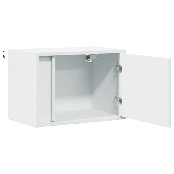 Väggmonterade sängbord med LED-lampor 2 st vit