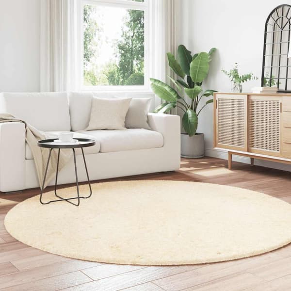 Ryamatta med lång lugg NAVARRA gräddvit 200x200 cm polyester