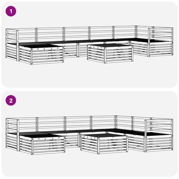 Utomhussoffset 8 pcs Naturfärg Massivt Akaciaträ