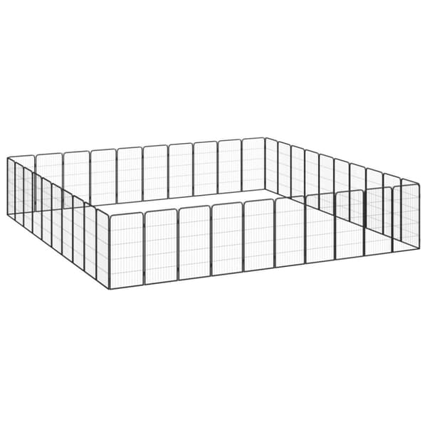 Hundbur 40 paneler svart 50x100 cm pulverlackerat stål