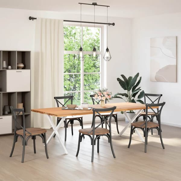 Matbordsben X-formade 2 st vita 90x(72-73) cm stål