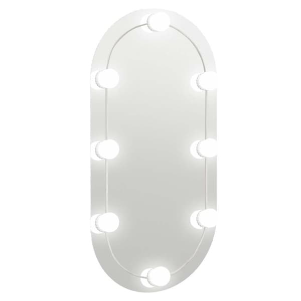 Spegel med LED-lampor 80x40 cm glas oval