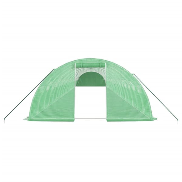 Växthus med stålram grön 80 m² 20x4x2 m