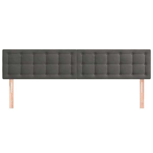Sänggavlar mörkgrå 180x5x78/88 cm sammet