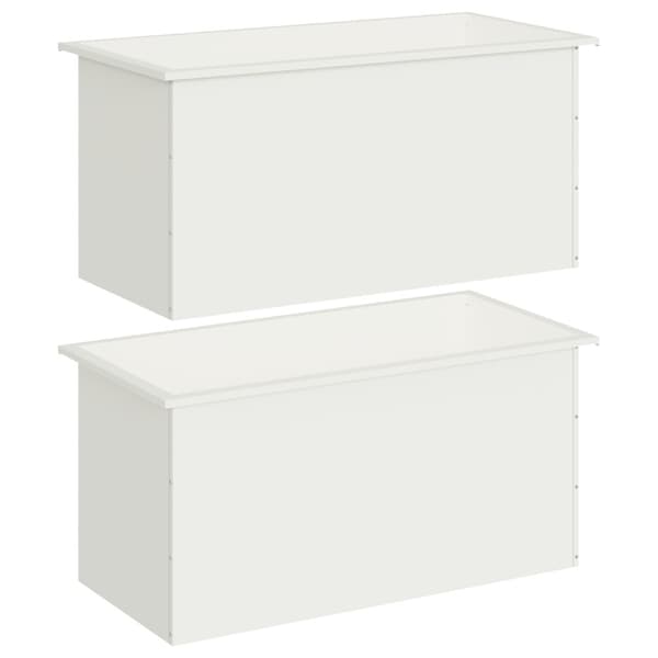 Odlingslåda med LED 2 st Vit 50 x 100 x 48 cm Stål