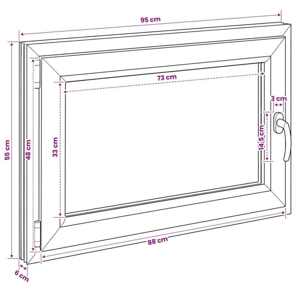 Källarfönster RISOR 50 x 55 cm PVC och glas