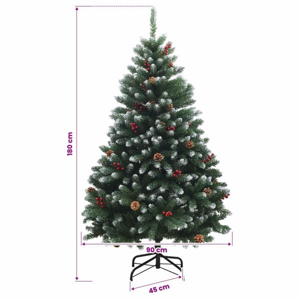 Plast Hingad Julgran 180 cm PVC Grön och Vit