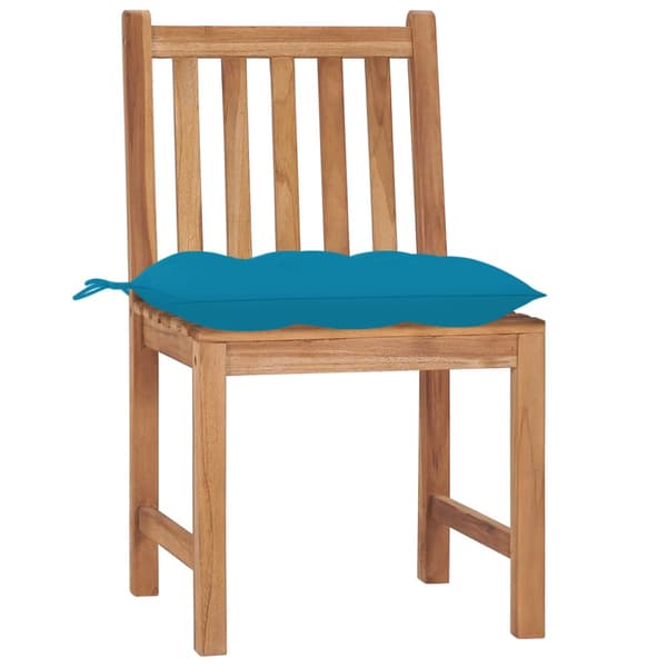 Trädgårdsstolar 4 st med dynor massiv teak