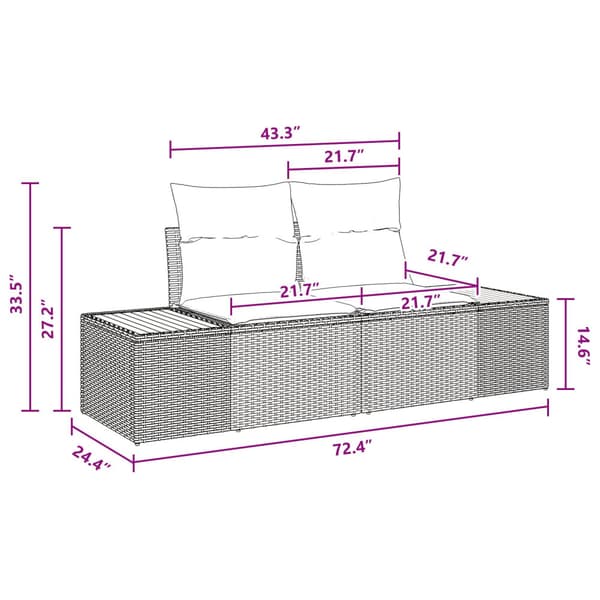 Trädgårdsmöbelset med kudde 5 pcs Beige och Grå