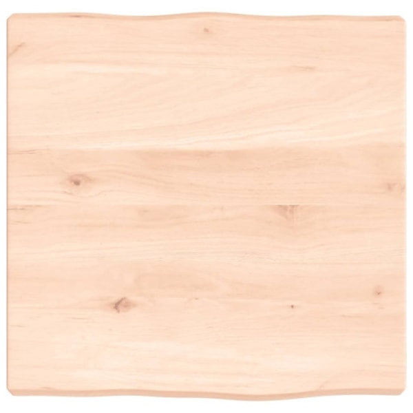 Bordsskiva 40x40x(2-4) cm obehandlad massiv ek levande kant