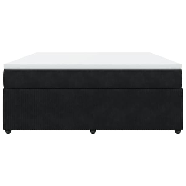 Ramsäng med madrass svart 180x200 cm sammet