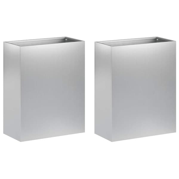 Trädgårdsplanterare 2 st Silver 40 x 20 x 50 cm