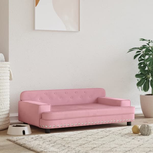 Hundbädd rosa 90x53x30 cm sammet