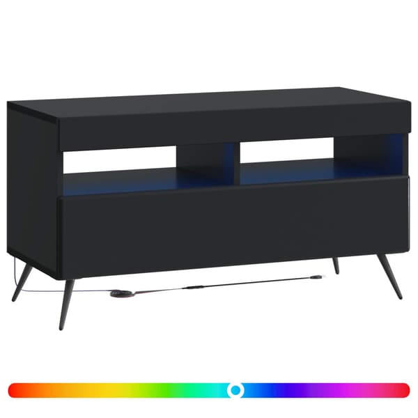 LED TV-skåp Svart Konstruerat trä