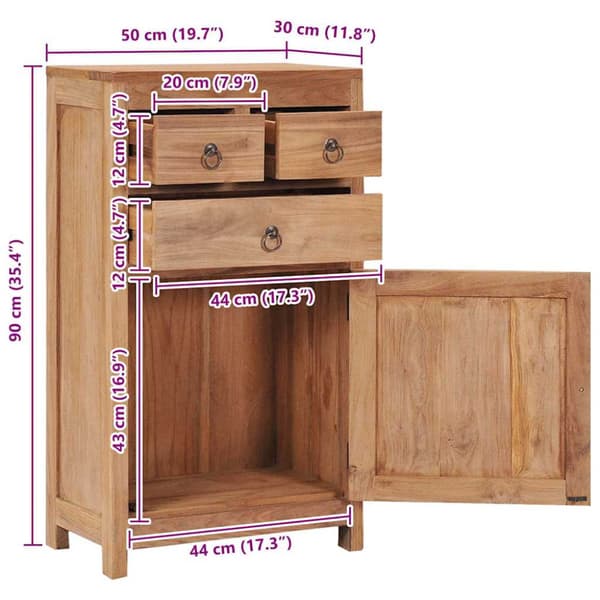 Skänk 50x30x90 cm massiv teak