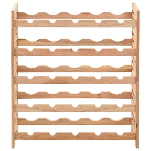 Vinställ för 25 flaskor massivt valnötsträ 63x25x73 cm