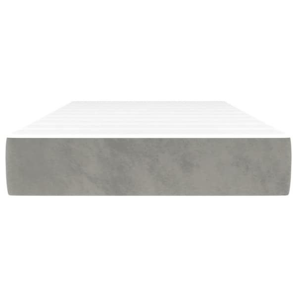 Pocketresårmadrass medium ljusgrå 80x210x20 cm sammet
