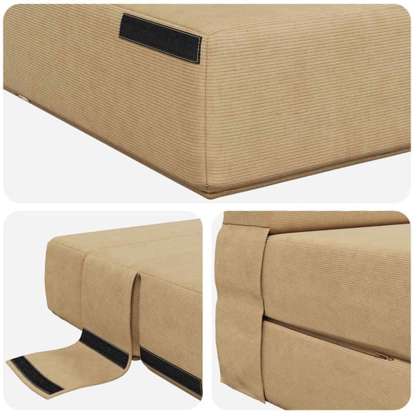 Fällbar Soffbedmadras Grön grå 70 x 80 x 60 cm Tyg