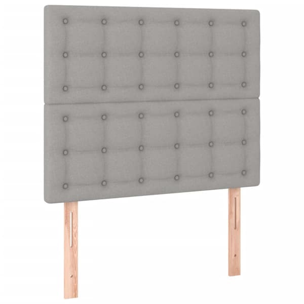 Ramsäng med madrass ljusgrå 100x200 cm tyg