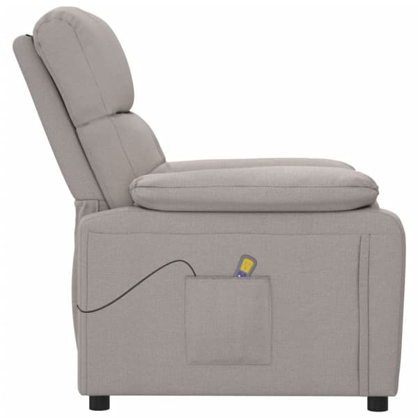 Massagefåtölj taupe tyg