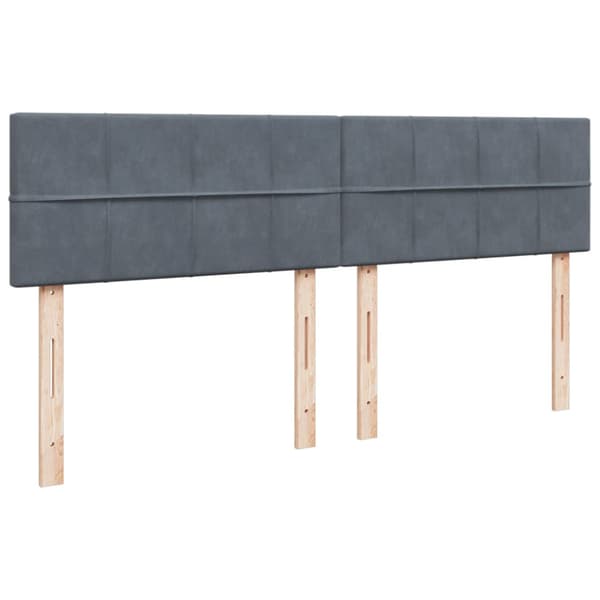 Ramsäng med madrass mörkgrå 180x200 cm sammet