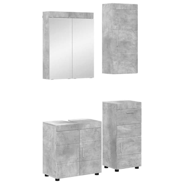 Badrumsmöbelset TULUM 4 pcs Betonggrå 60 x 34 x 63 cm