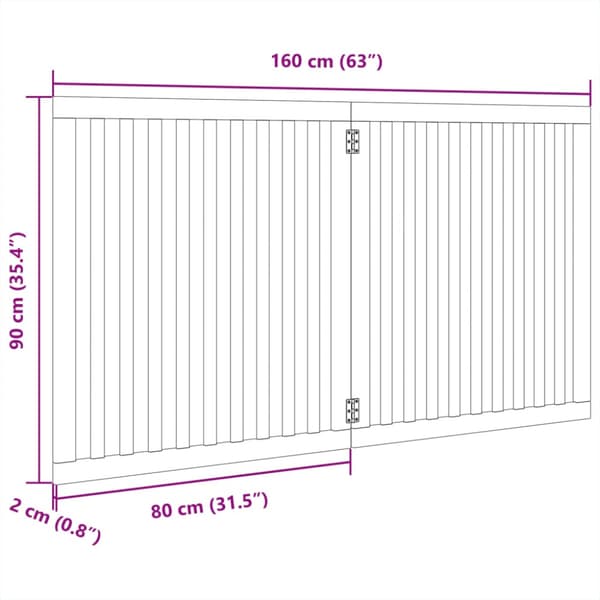 Hundgrind hopfällbar 2 paneler vit 160 cm poppel