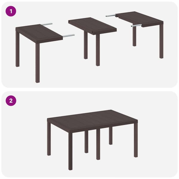 Trädgårdsmöbelset 7 pcs Brun Polt rotting