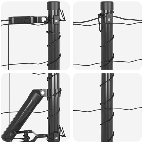 Stängsel med stolpe Grå 0,8 x 25 m Stål