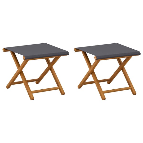 Deck Chair 2 pcs Massiv Eukalyptus Trä Grå