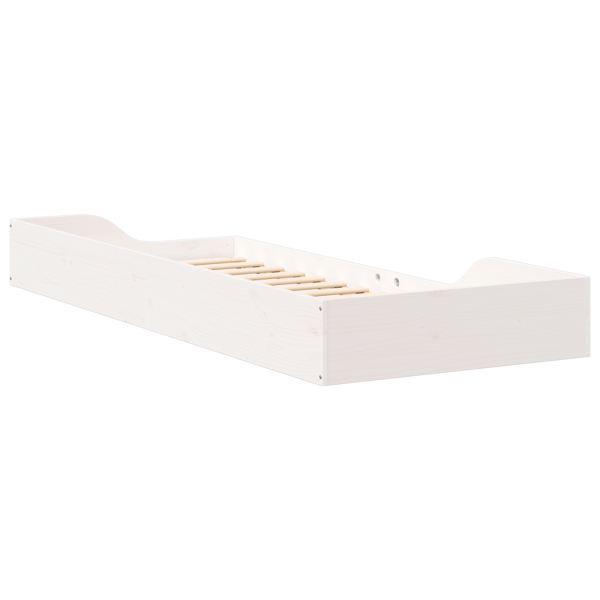 Sängram Vit 80 x 220 cm Massiv furu